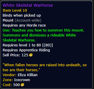 White Skeletal Warhorse(Horde)