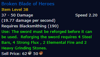 [WoW Classic ERA] Broken Blade of Heroes *1