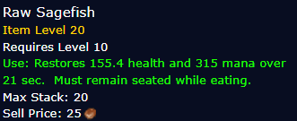 [WoW Classic ERA] Raw Sagefish *20