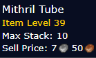 [WoW Classic ERA] Mithril Tube *10