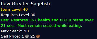 [WoW Classic ERA] Raw Greater Sagefish *20