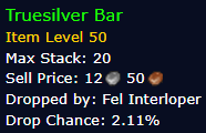 [WoW Classic ERA] Truesilver Bar *100