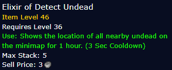 [WoW Classic ERA]  Elixir of Detect Undead  *5