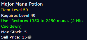 [WoW Classic ERA] Major Mana Potion *20