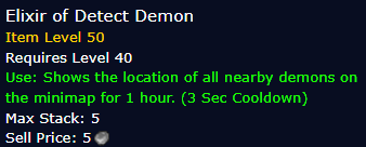 [WoW Classic ERA]  Elixir of Detect Demon *5