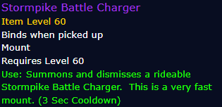 [WoW Classic ERA] Stormpike Battle Charger (Faction Reputation Mount)