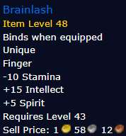 [WoW Classic ERA] Brainlash Item Level 48 (Finger)