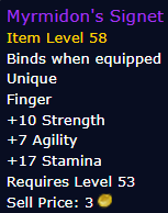 [WoW Classic ERA] Myrmidon's Signet Item Level 58 (Finger)