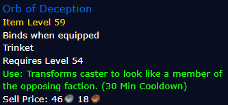 [WoW Classic ERA] Orb of Deception (Trinket)
