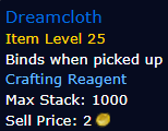 [WoW Classic ERA] Dreamcloth *20