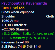 Psychopath's Ravemantle - Cloth Shoulder