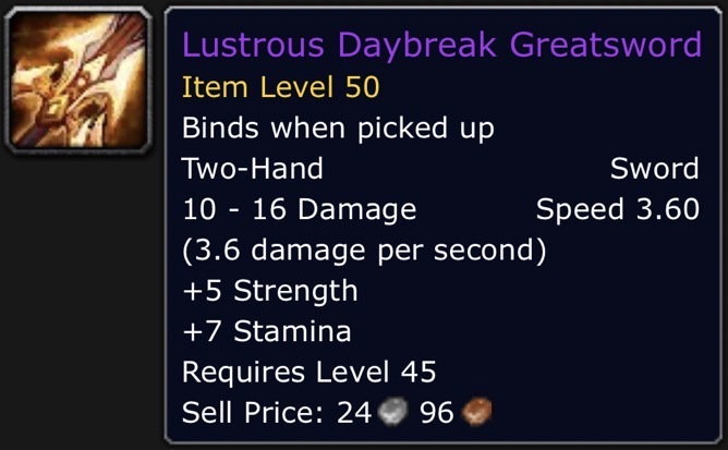 Lustrous Daybreak Greatsword