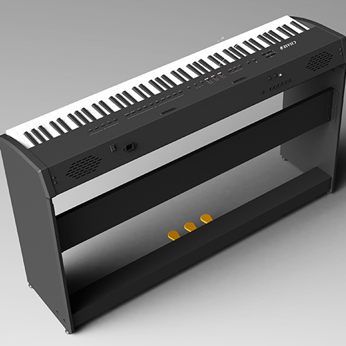 P-11: 入门款便携式数码钢琴，88键重锤键盘，64种复音数