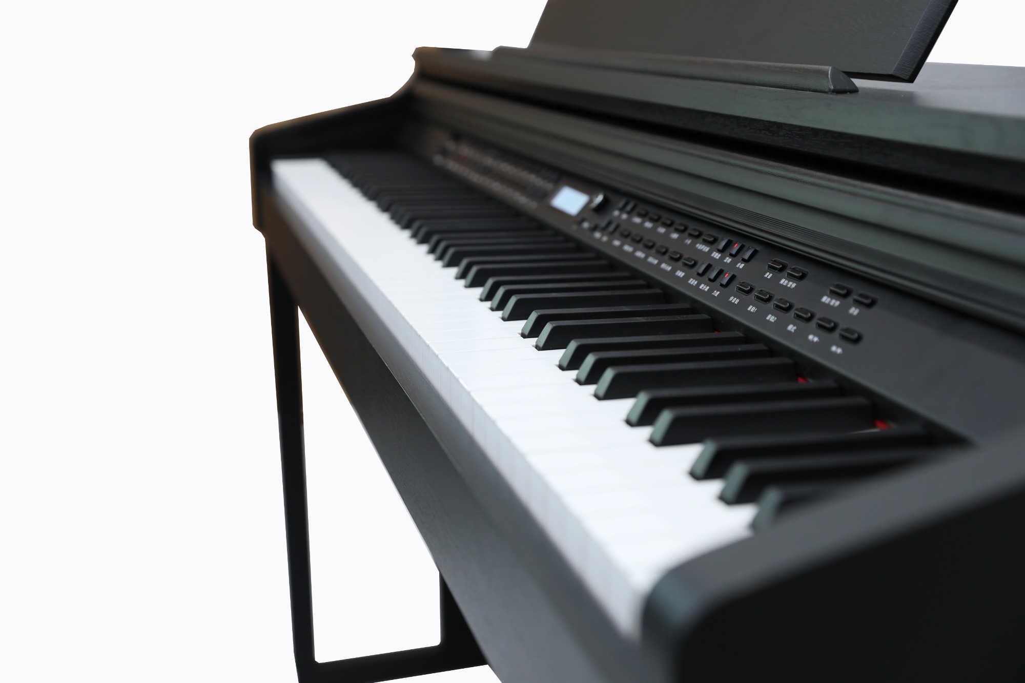 DK-550   高端数码钢琴，仿传统钢琴双立柱设计、进口仿玫瑰木纹黑色PVC饰面、直选式操作面板功能便捷触发