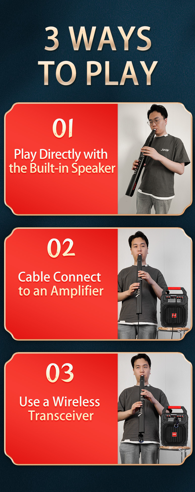 Electronic Wind Instrument, Aerophone, Digital Saxophone, 100 Sounds, 8