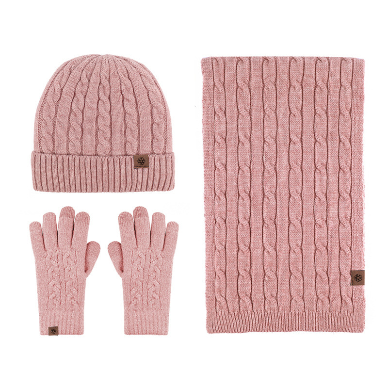 Wool Beanie / Scarf / Touchscreen Gloves Set