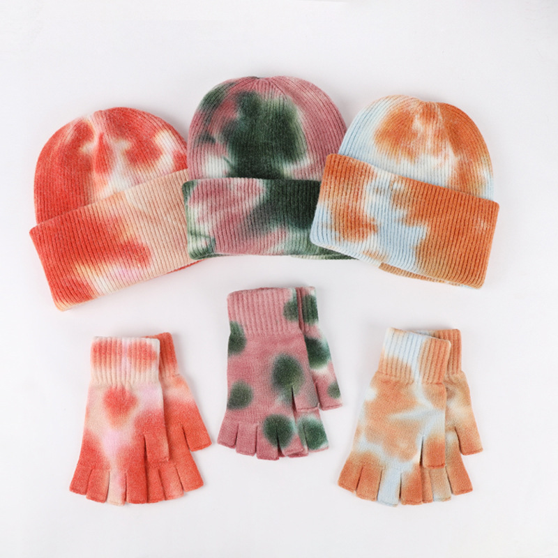 Winter Tie-Dye Beanie / Gloves Set