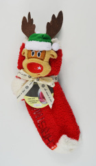 Christmas Fleece Socks with Toy Head