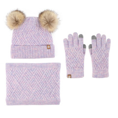 Wool Beanie/Touchscreen Gloves/Neck-Warmer Set