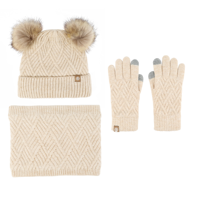 Wool Beanie/Touchscreen Gloves/Neck-Warmer Set