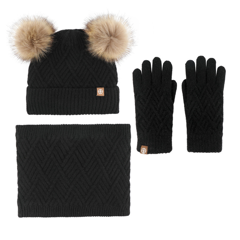 Wool Beanie/Touchscreen Gloves/Neck-Warmer Set