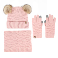 Wool Beanie/Touchscreen Gloves/Neck-Warmer Set
