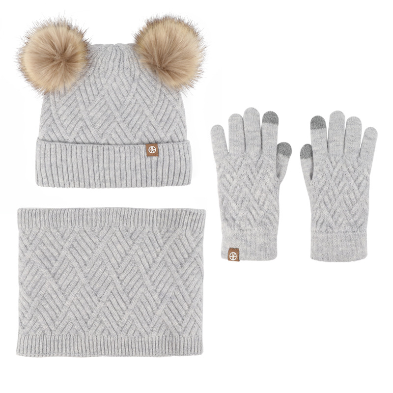 Wool Beanie/Touchscreen Gloves/Neck-Warmer Set