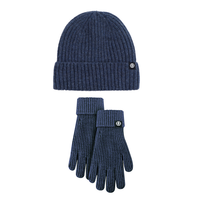 Wool Beanie Cap / Touchscreen Gloves Set