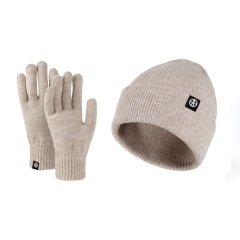 Wool Beanie Cap / Touchscreen Gloves Set