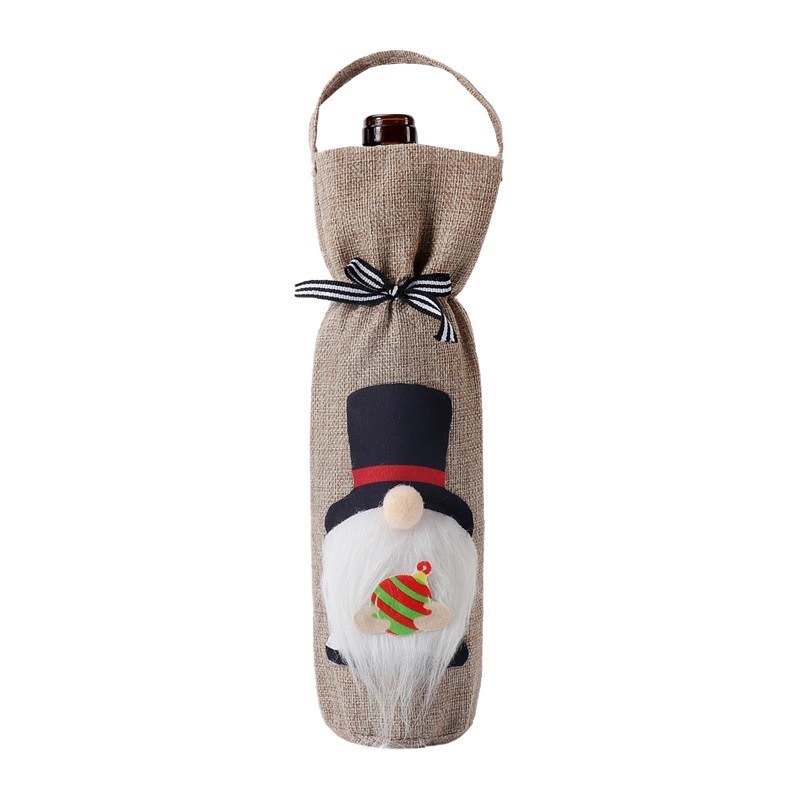 Christmas Sackcloth Wine Bag