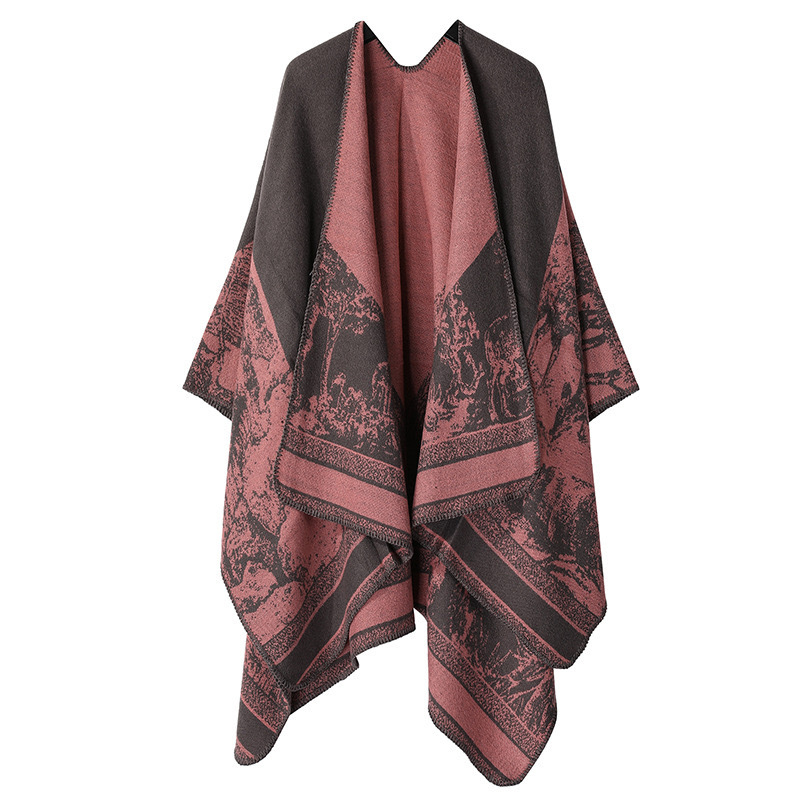 Vintage Pattern Print Long Shawl