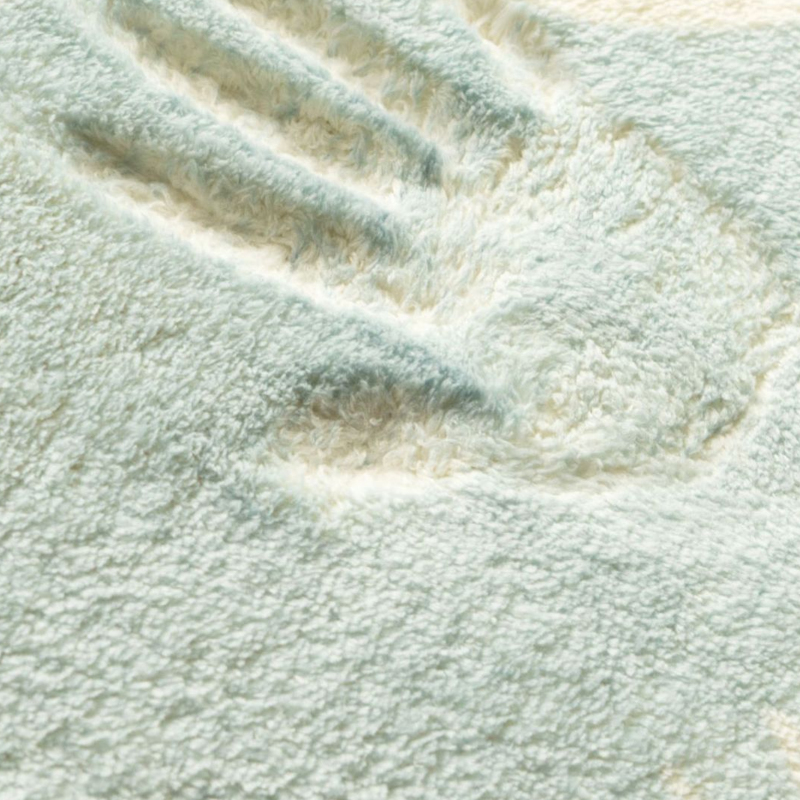 Oval Print Pattern Faux Wool Floor Mat