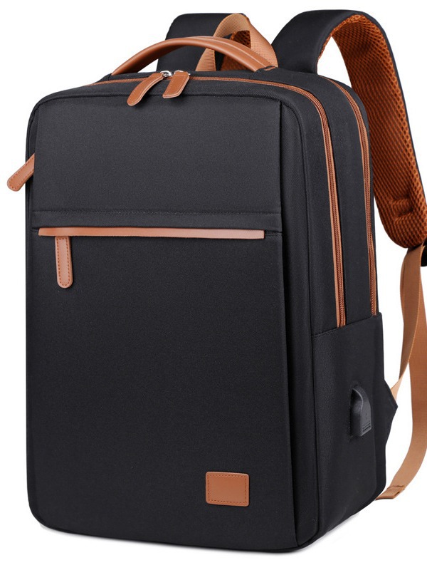 Oxford Fabric Faux Waxed Leather Backpack