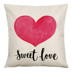 Valentine's Day Sauqre Sackcloth Throw Pillow