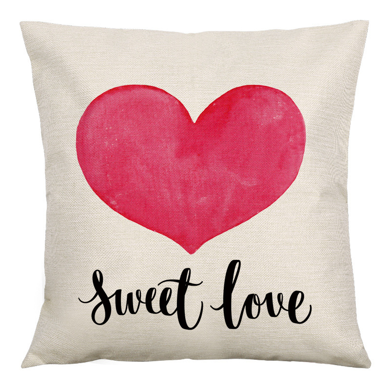 Valentine's Day Sauqre Sackcloth Throw Pillow
