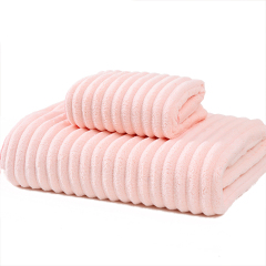 Ribbed Coral Fleece Towel