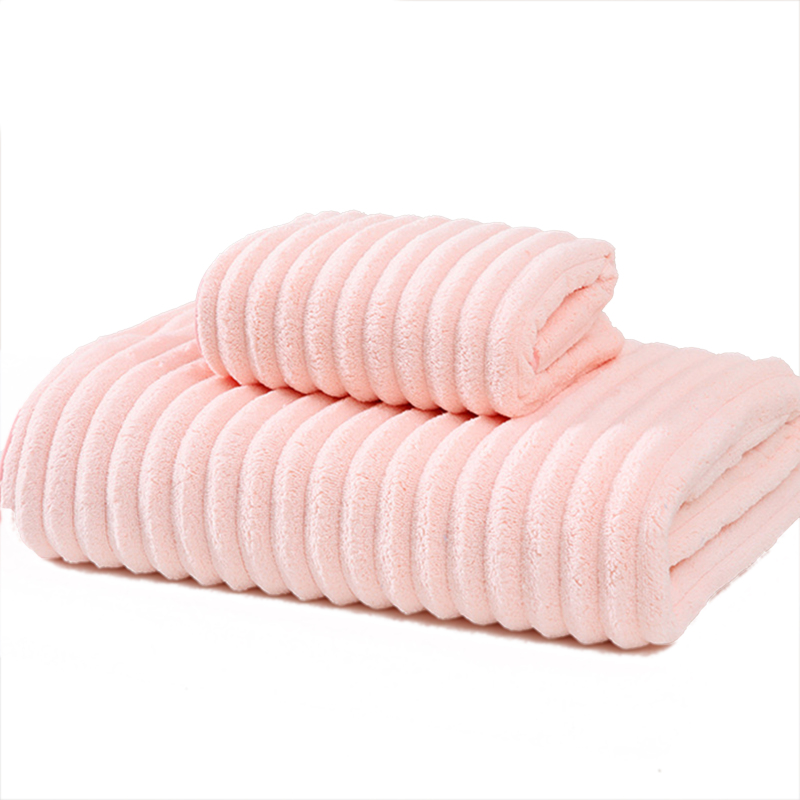 Ribbed Coral Fleece Towel