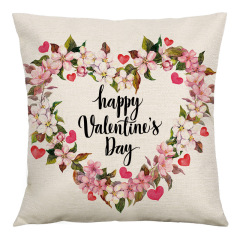 Valentine's Day Sauqre Sackcloth Throw Pillow