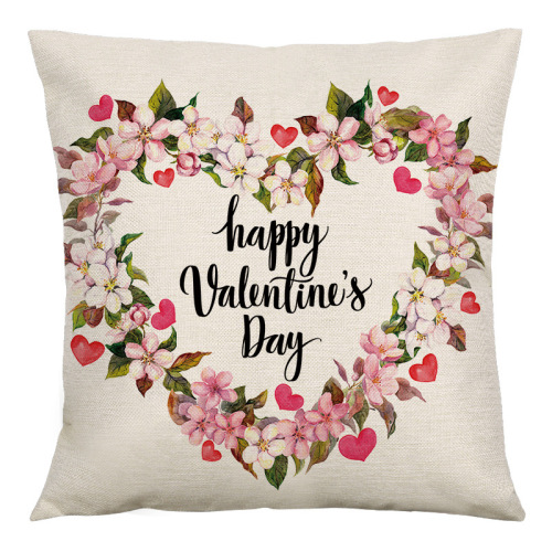 Valentine's Day Sauqre Sackcloth Throw Pillow