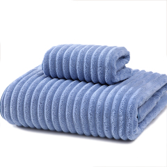 Ribbed Coral Fleece Towel