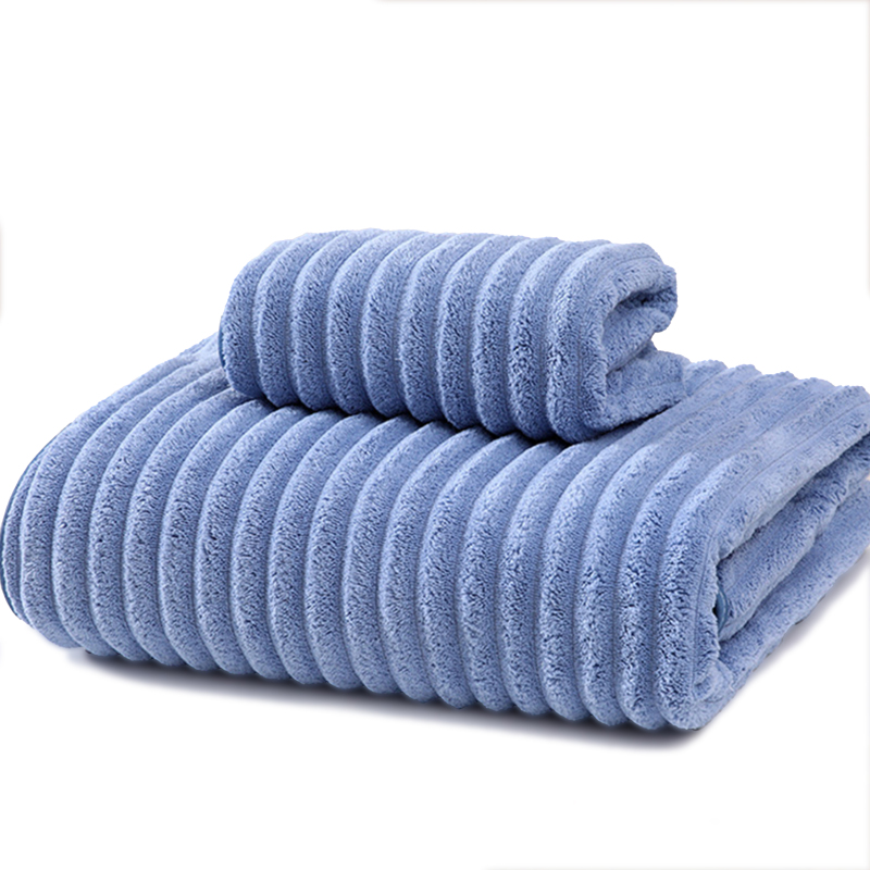 Ribbed Coral Fleece Towel