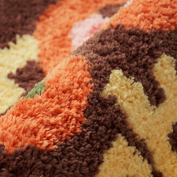 Flocking Oval Floor Mat