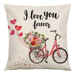 Valentine's Day Sauqre Sackcloth Throw Pillow