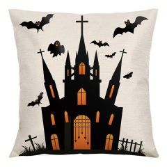 Halloween Sauqre Sackcloth Throw Pillow