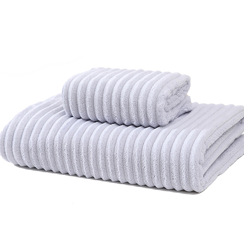 Ribbed Coral Fleece Towel