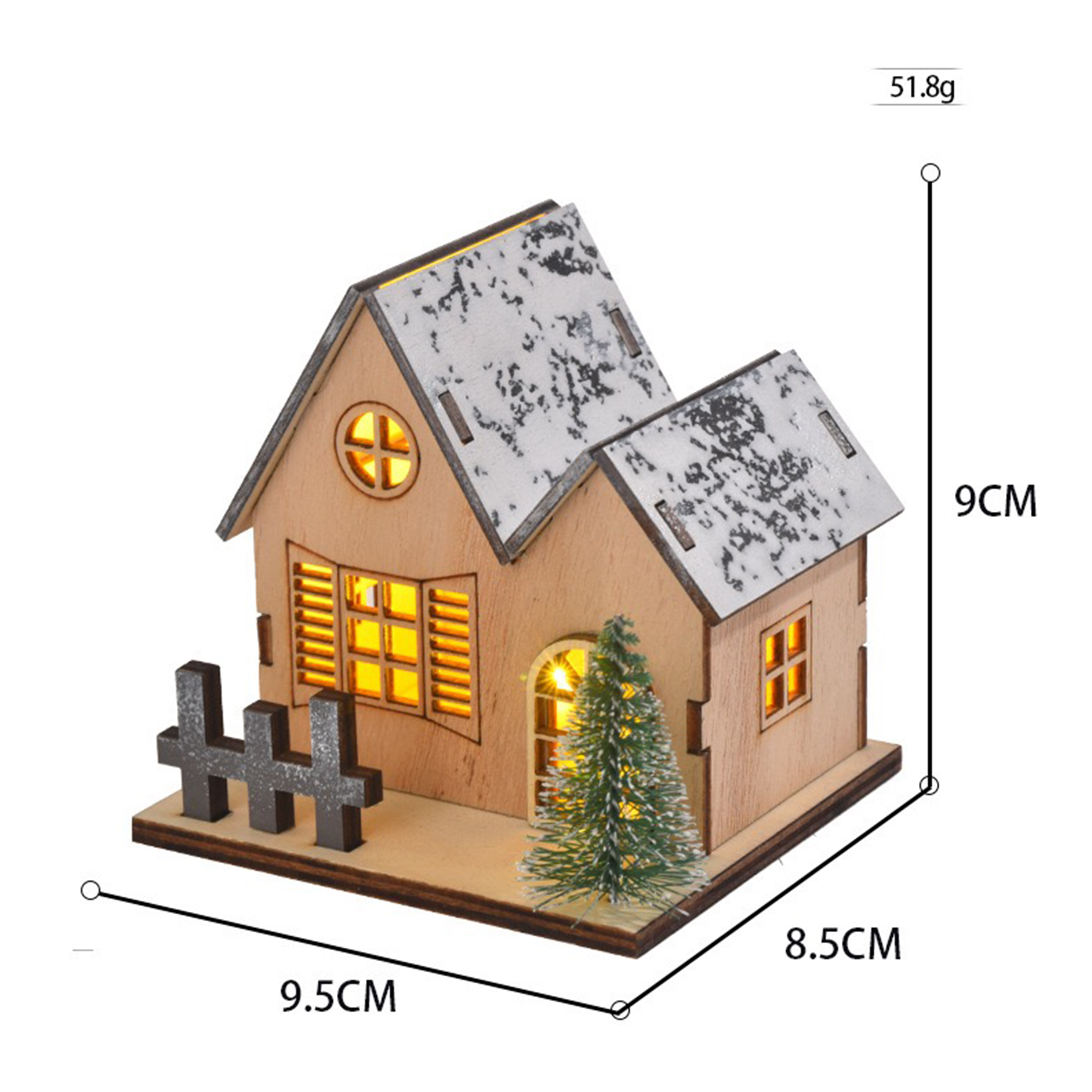 Little Wooden House with Light