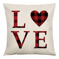 Valentine's Day Sauqre Sackcloth Throw Pillow