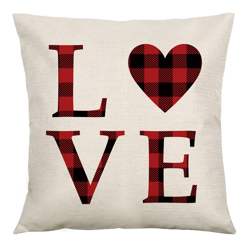 Valentine's Day Sauqre Sackcloth Throw Pillow