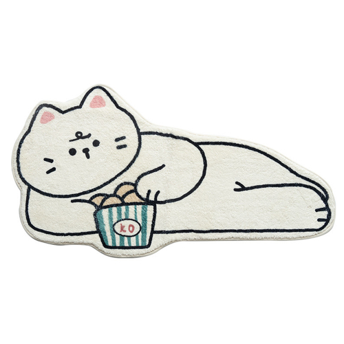 Print Pattern Faux Wool Floor Mat