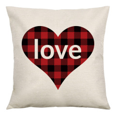 Valentine's Day Sauqre Sackcloth Throw Pillow